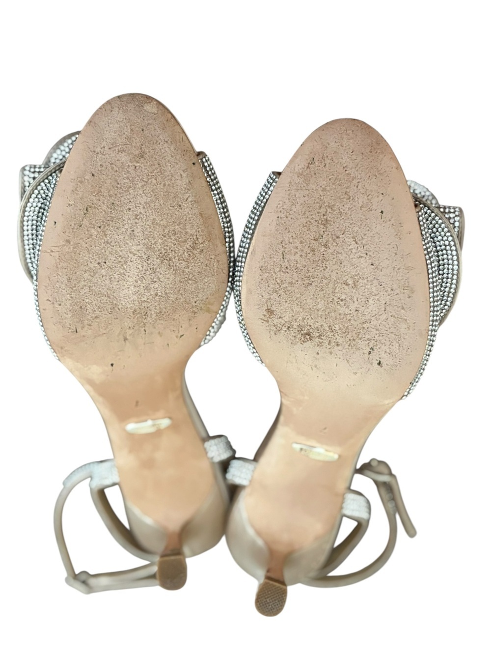 Badgley Mischka Remi Rhinestone Bow Champagne Ankle-Strap Heel - Picture 13 of 16